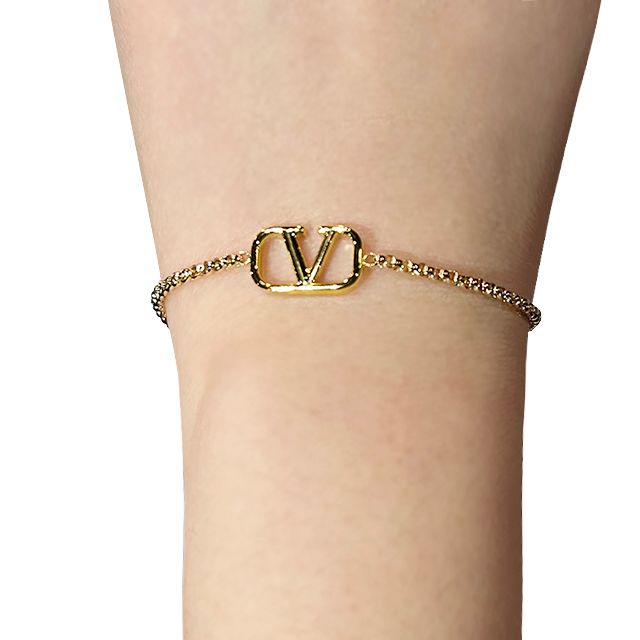 Valentino V Logo Signature Chain Bracelet Gold 5W2J0F84 MET CS4 124381064