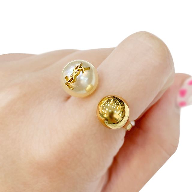 Saint Laurent Monogram YSL Pearl Ball Ring 698278 Y1526 9366 123775012