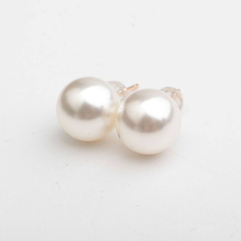 Other Brand Ivory Pearl 14K Pin Earrings 129684133