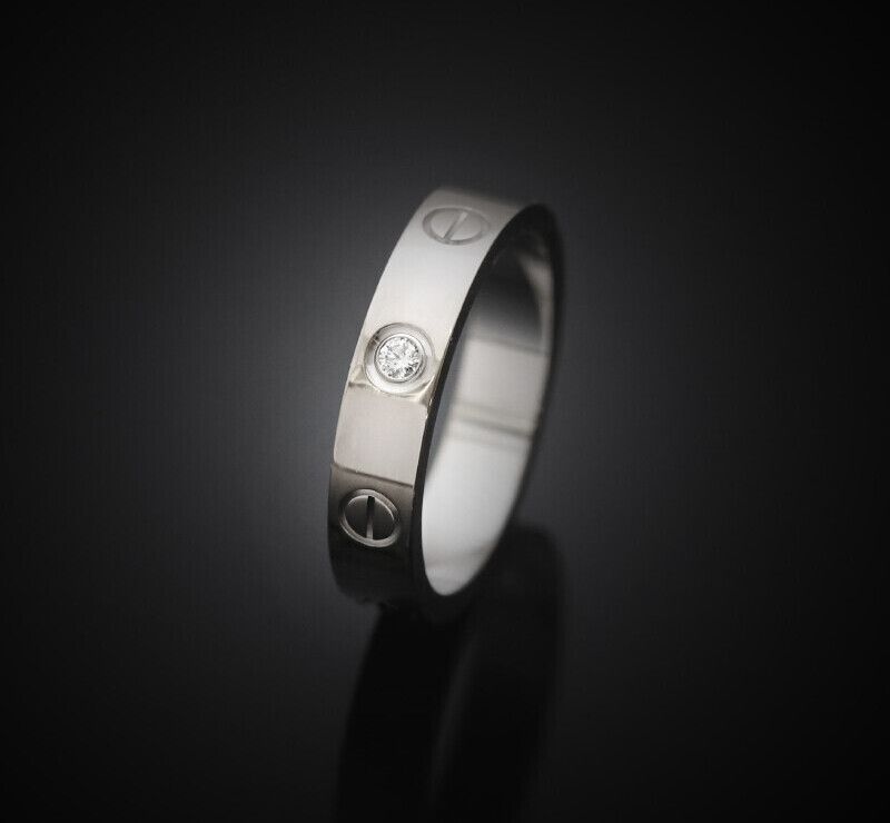 Cartier Love Band 18K White Gold Diamond 1P 4MM #50 7220091224 75683724