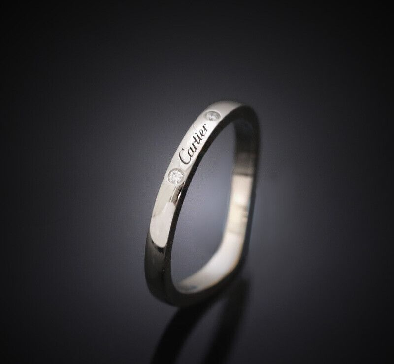 Cartier Ballerina Wedding Band Platinum Diamond 3P 2MM 48 iPhone Size 7241677532 75683733