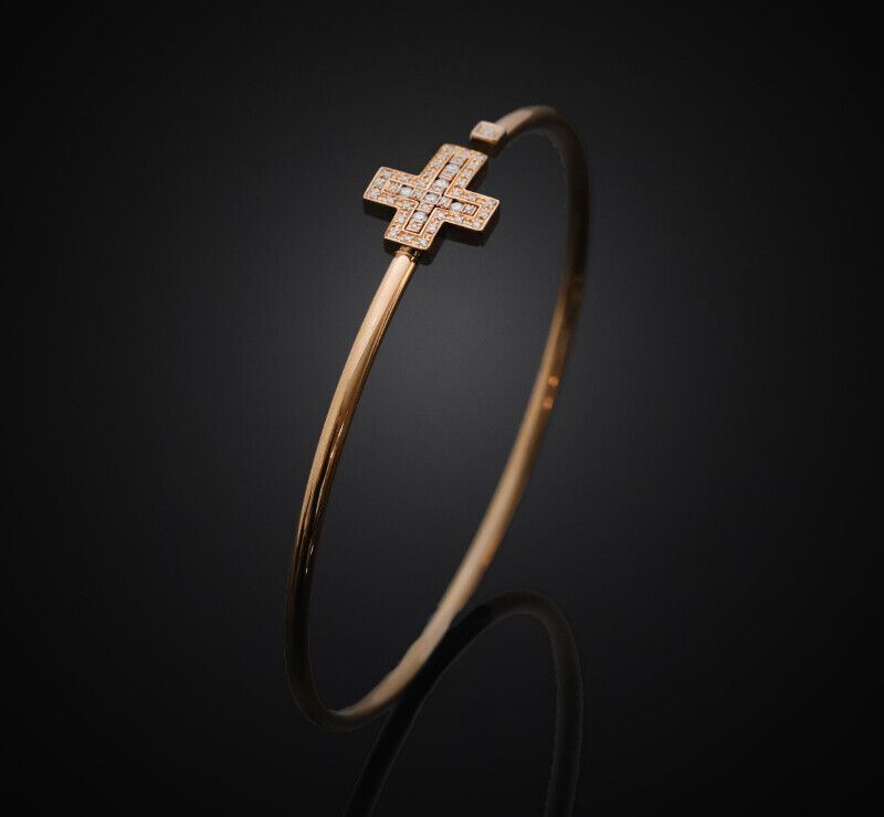 Damiani Rose Gold Diamond Bracelet L 18K Bell Epoch 7189974116 75679460