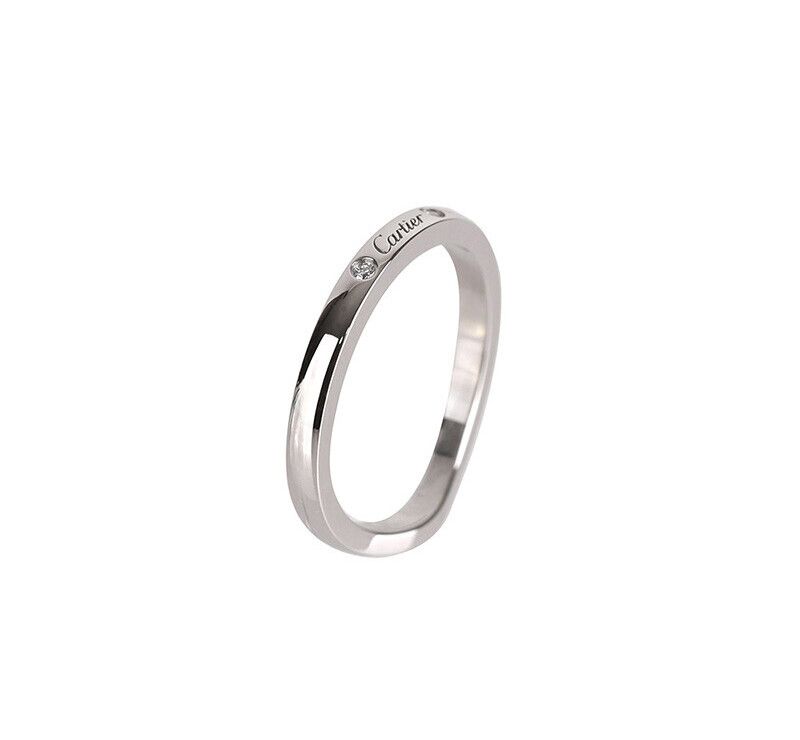 Cartier Ballet Wedding Band Platinum Diamond 3P 48 Size 2MM 7241753274 75683736