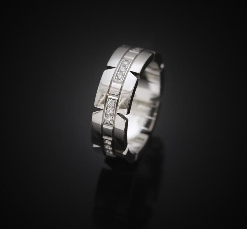 Cartier Tank Francese 18k White Gold Diamond 49 6MM 7241856177 75683737