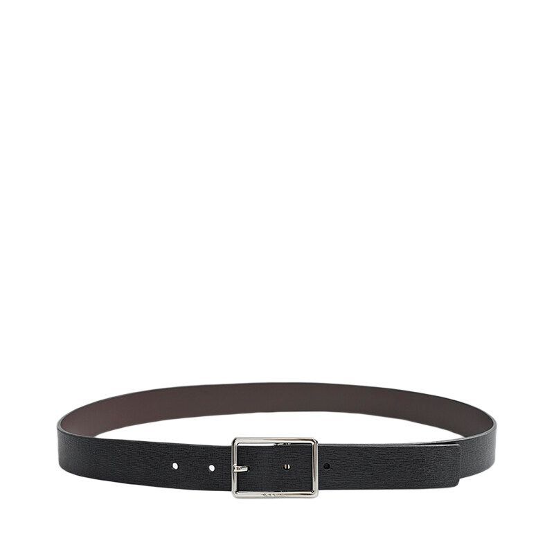 Paul Smith Black & Brown Leather Embossed Reversible Belt M1A 5752 BREV2C 78 36 123836552