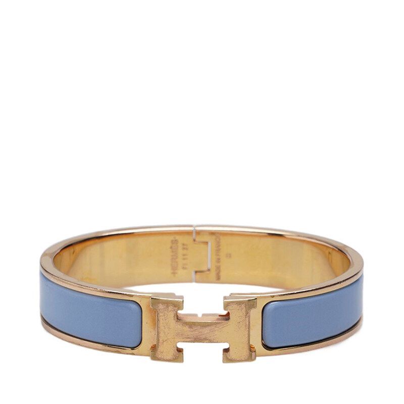 Hermes Blue Rose Gold Clickash PM Bracelet 123836469