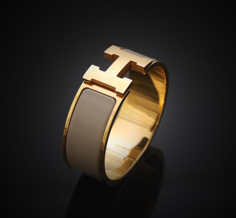 Hermes Rose Gold Gray Click Clack PM with Gold Accent 7220282498 75679494