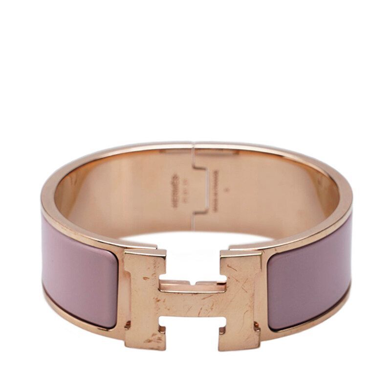 Hermes Light Pink Rose Gold Click Clack PM Bracelet 118577786