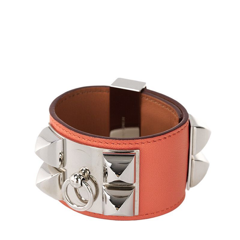 Hermes Orange Silver Medor Bracelet 118577773