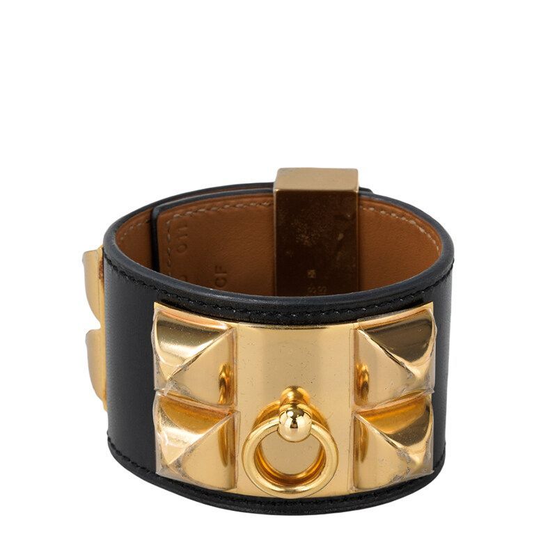 Hermes Black Gold Medor Bracelet 118578011