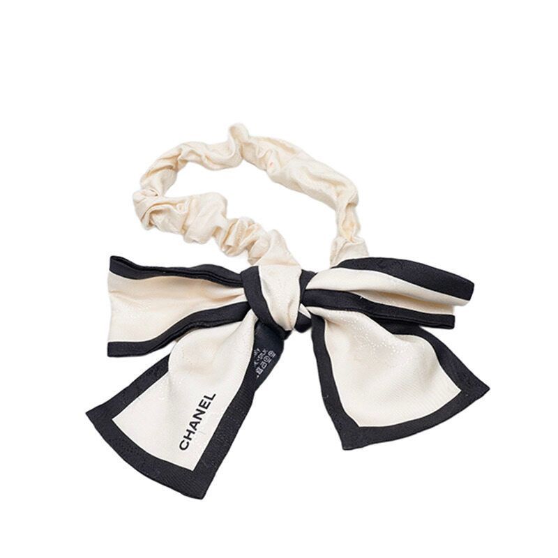 CHANEL Ivory Twilly Ribbon Hairband 118577979