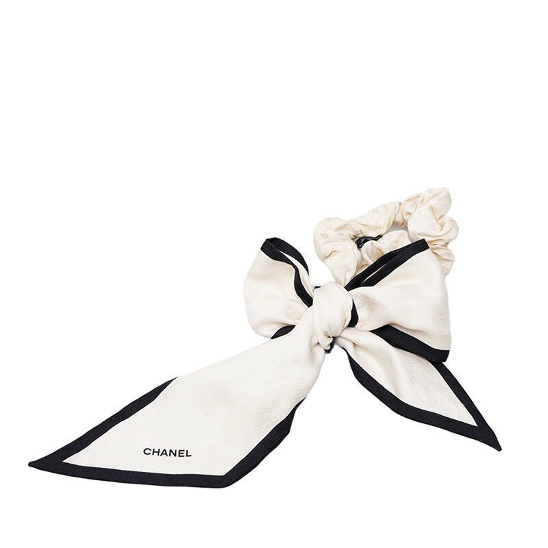 CHANEL Ivory Twilly Ribbon Hairband 118578061