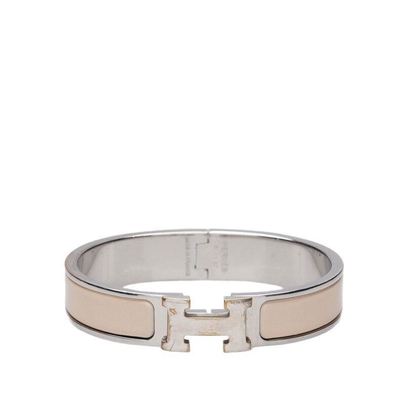 Hermes Beige Silver Metal Clickash PM Bracelet 118577657