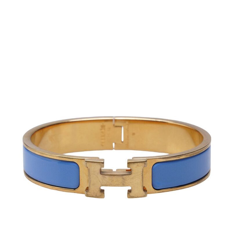 Hermes Blue Yellow Gold Clikashu PM Bracelet 12345 118577606