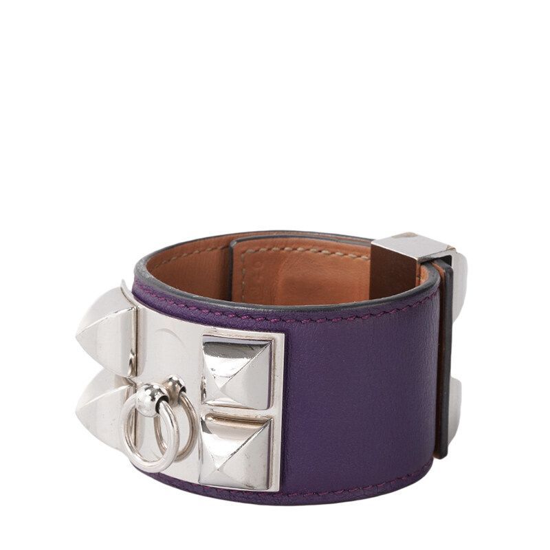 Hermes Purple Silver Medor Bracelet 118577760
