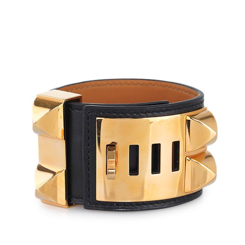 Hermes Black Gold Medor Bracelet L12345 118578109