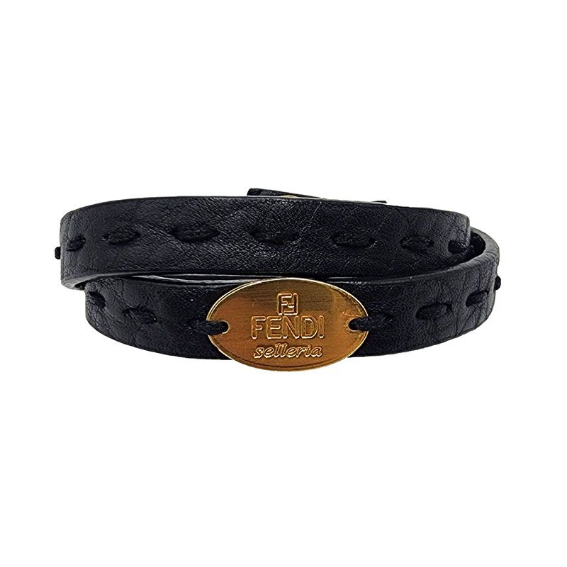 Fendi Sellaria Women's Leather Bracelet 17.5 x 1 93152160