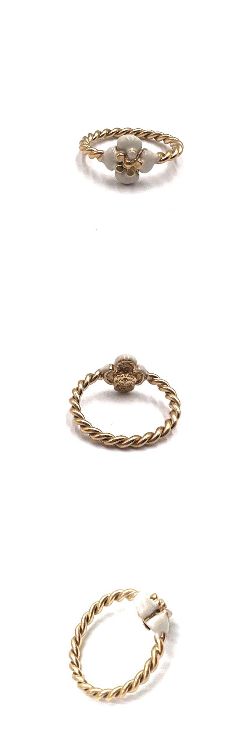 CHANEL White Flower Ring 120080005