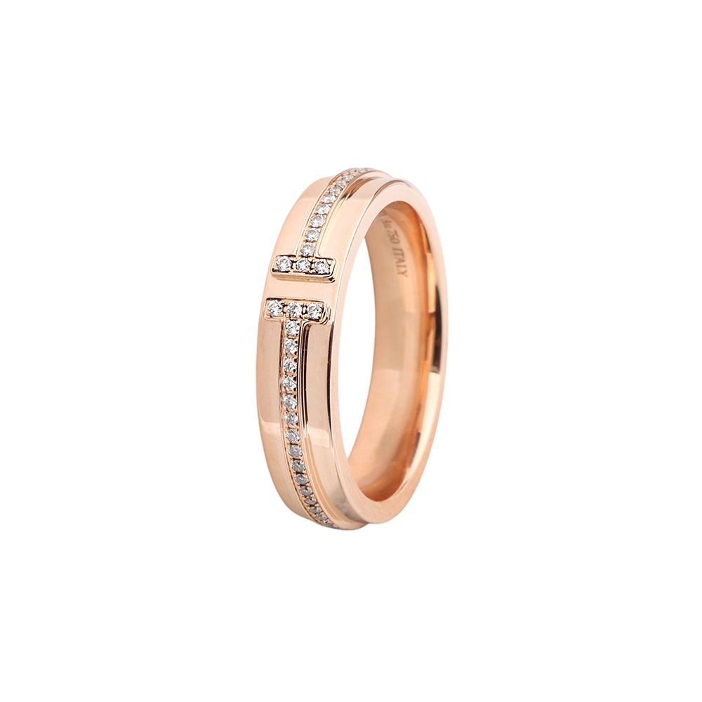 Tiffany & Co Rose Gold Tiffany T Narrow Diamond Ring 11.5 127050743
