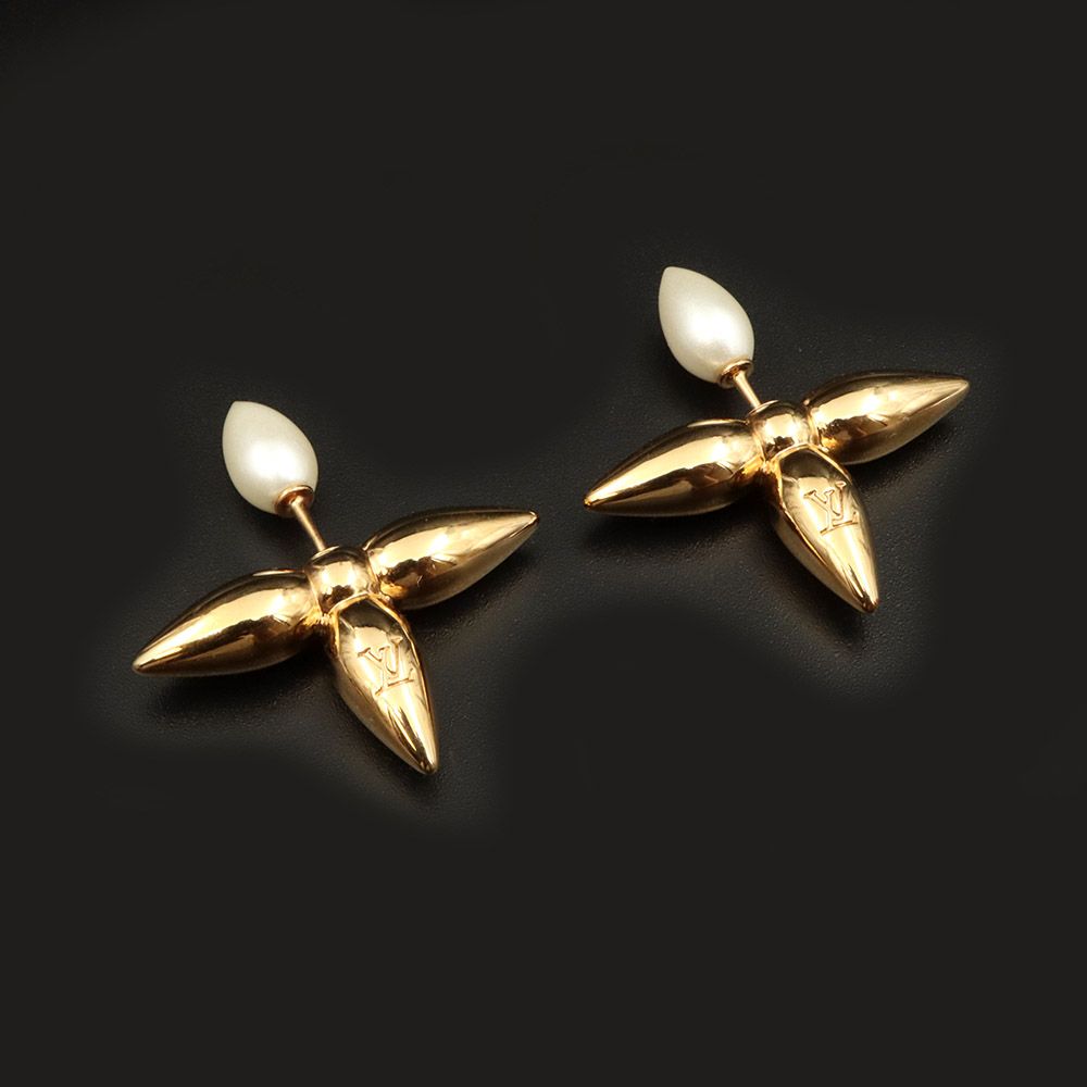 Louis Vuitton Gold Louisette Macro Earrings M00629 75751456
