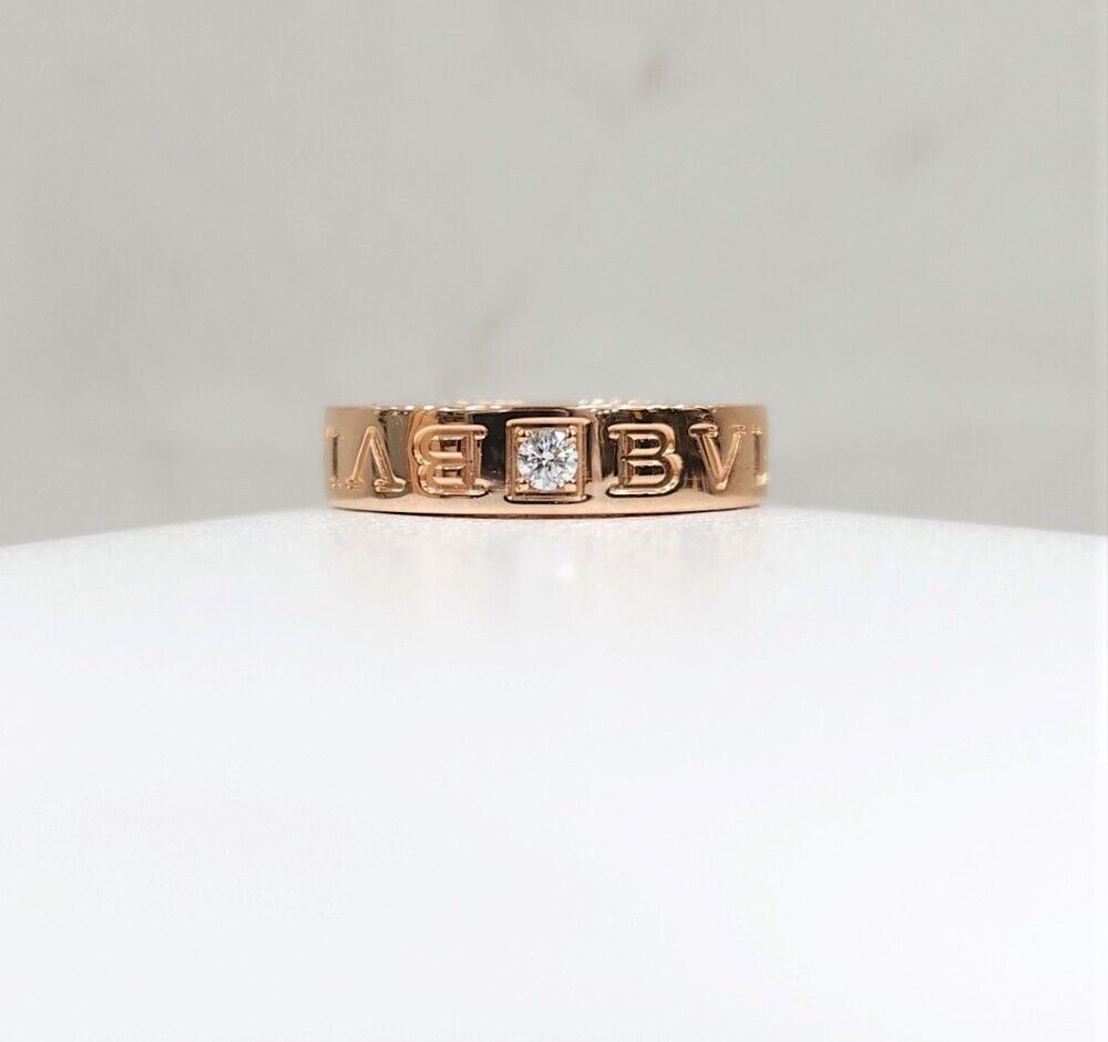 Bulgari 18k Diamond 1P V-Zero Ring 18K Rose Gold 45th 341825 126606266