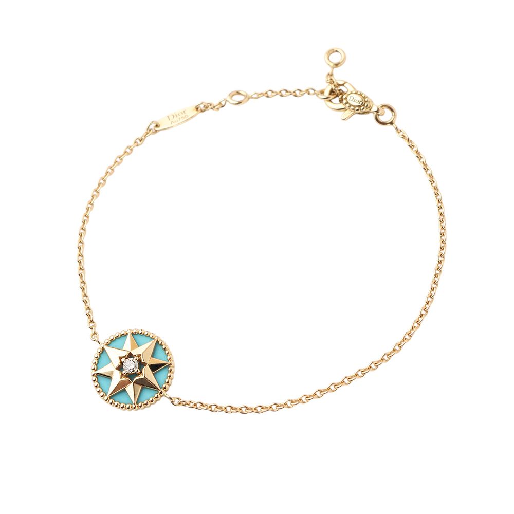 Dior Diamond Turquoise Bracelet Yellow Gold Rose (Department Store Warranty) 34392 126544891