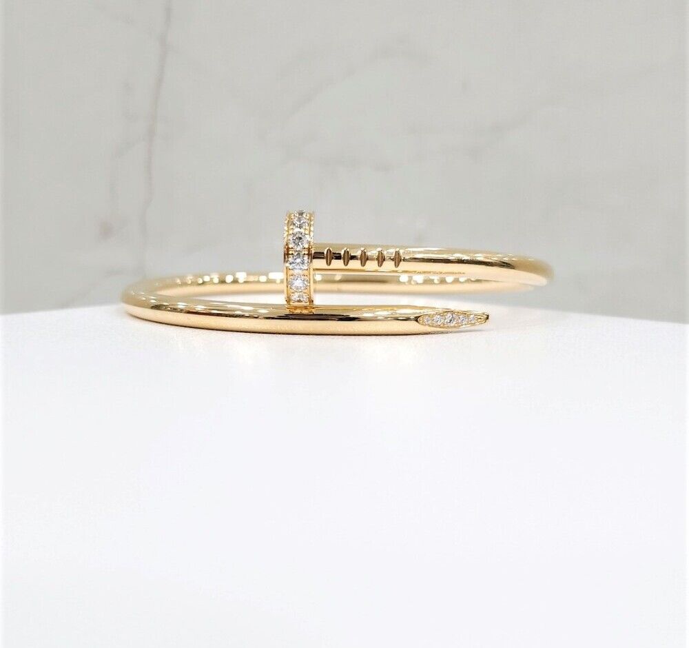 Cartier New 18K Dia Just Ankle Bracelet Yellow Gold Size 15 SKU 126606263