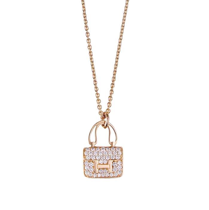 Hermes Amulettes Constance Pendant Women Diamond Necklace H121312B 00 126227536