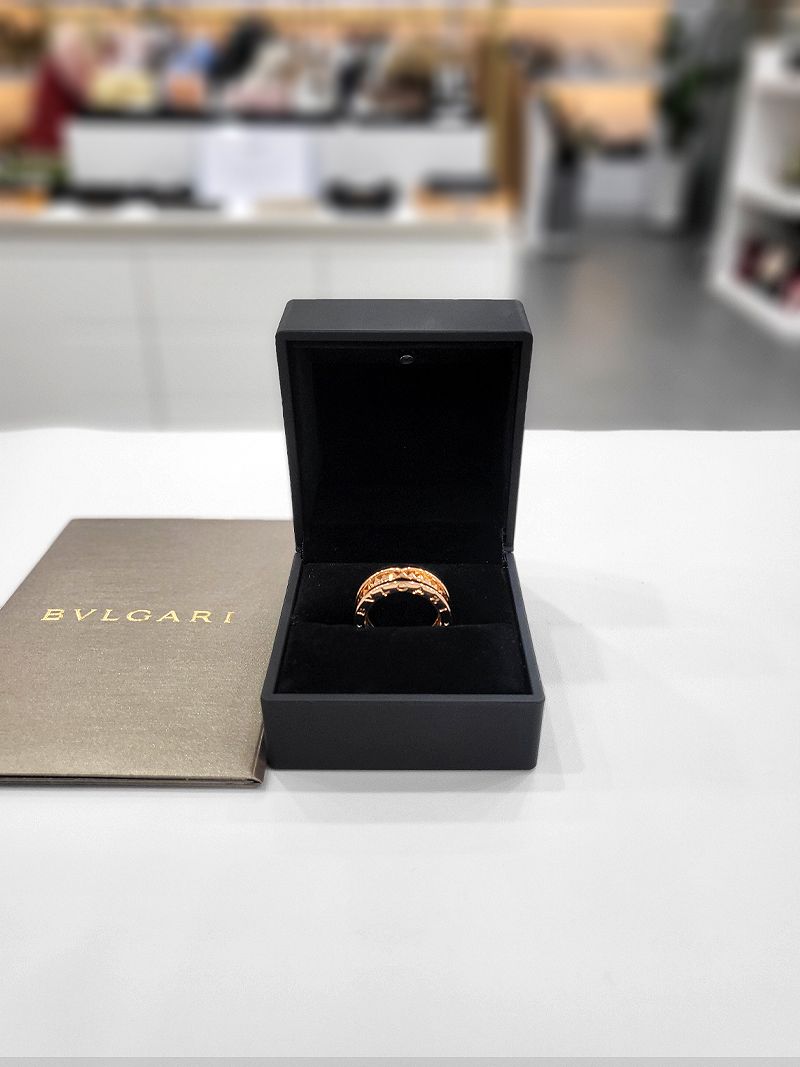 BVLGARI Bzero1 Ring 2 Band Ceramic Rose Gold 53 124226716