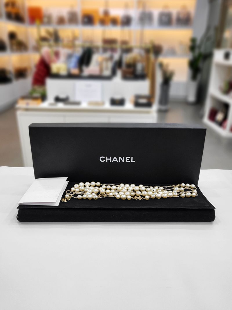CHANEL CC Logo Pearl Necklace A86899 124742186