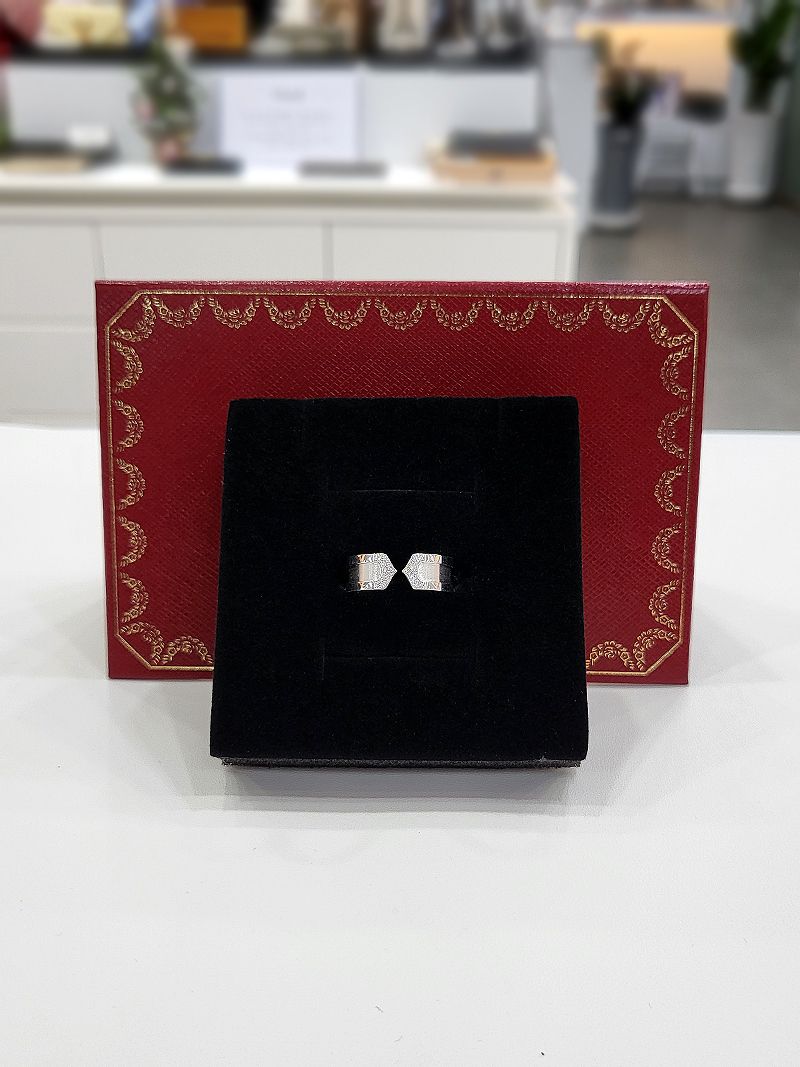 Cartier Double C Diamond White Gold Ring 51 120711407