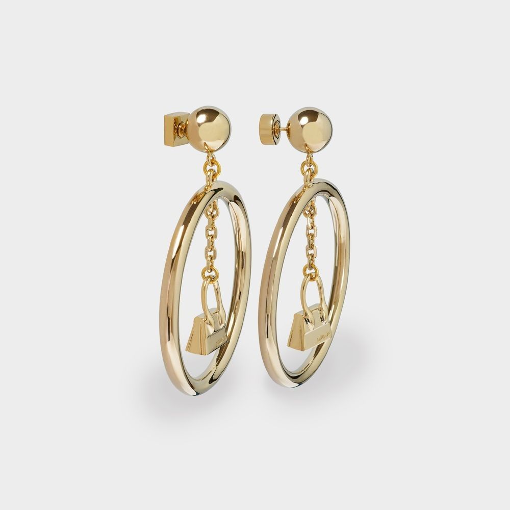Jacquemus Refurbished Chiquito Pendant Hood Earrings Light Gold 79509983