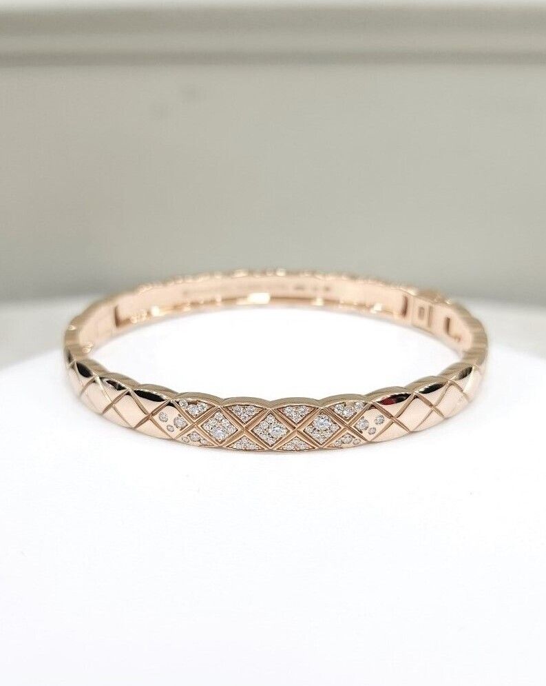CHANEL 18k Coco Crush Diamond Bracelet Medium 18K Beige Gold 67179177