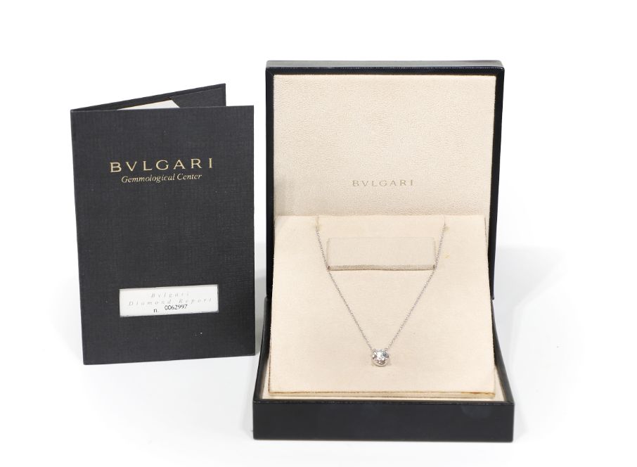 Bulgari BVLGARI 18K White Gold 1.09CT Diamond Corona Necklace CL188308 116911528