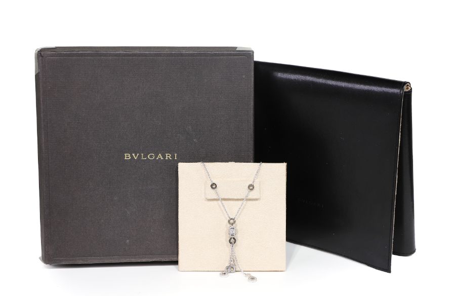 Bulgari B.zero1 Pendant 18K White Gold Diamond Element Necklace 0.9 * 0.8 117400550