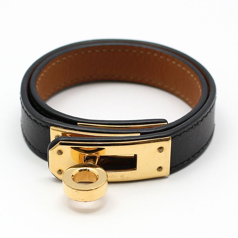 Hermes Gold-Plated Kelly Double Strap Bracelet S 12345 124111211