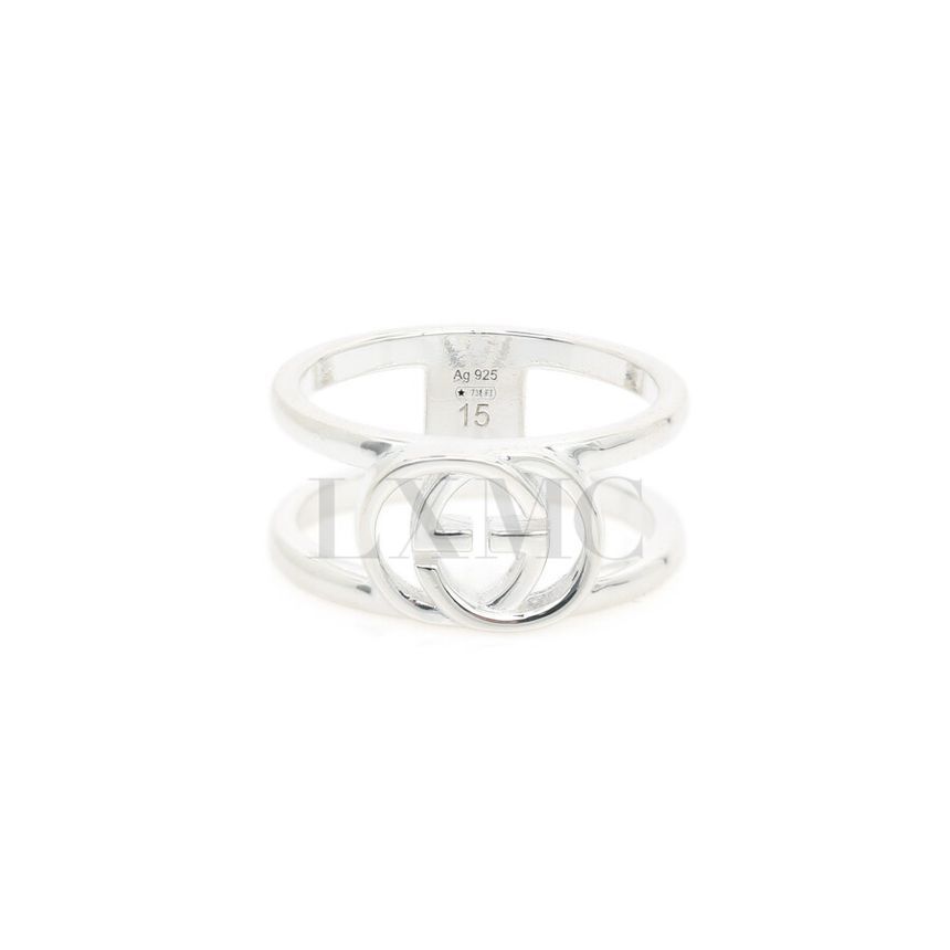 Gucci Interlocking G Wide Silver Band Ring 15 123688465