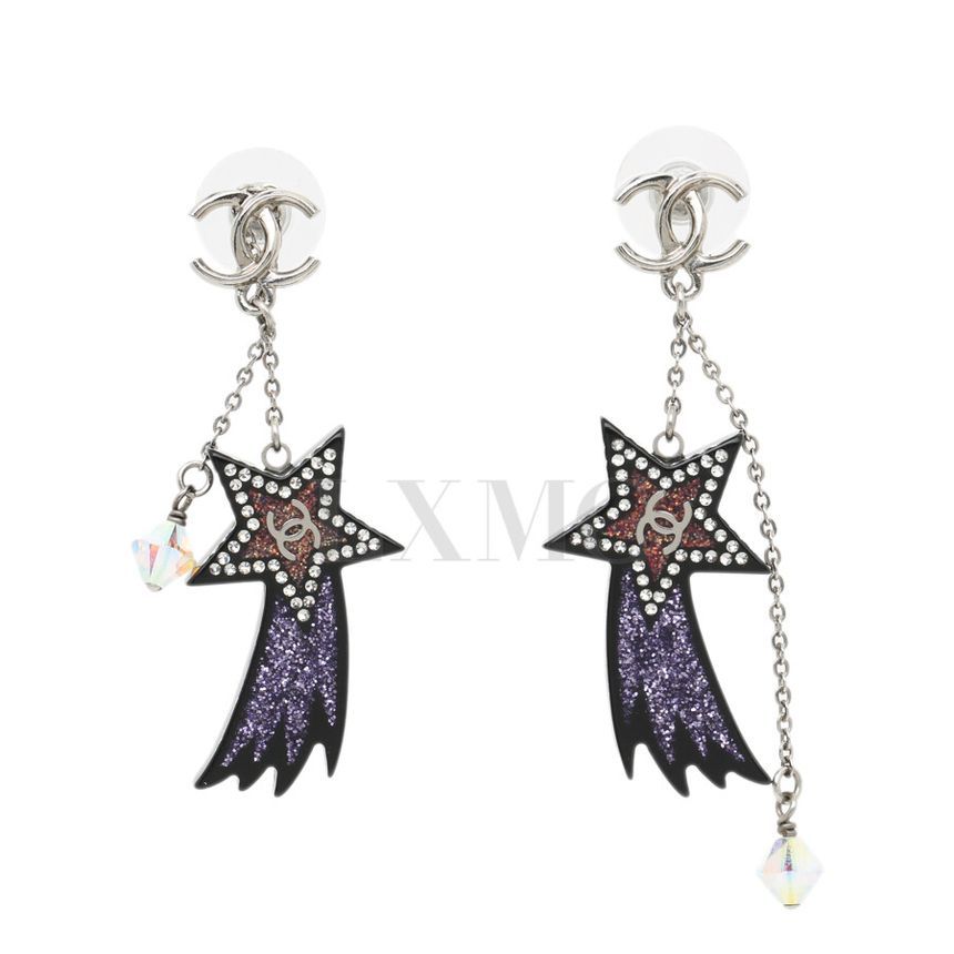 CHANEL Shooting Star CC Logo Resin Long Earings 125416569