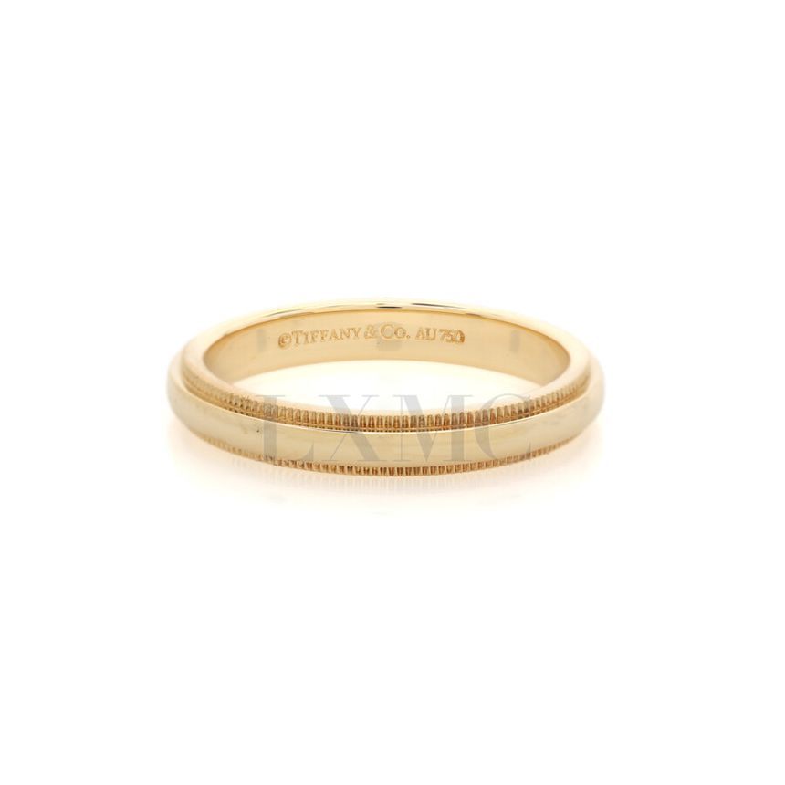 Tiffany & Co Tiffany Milgrain Ring 3MM Yellow Gold Wedding Band 15 124371619