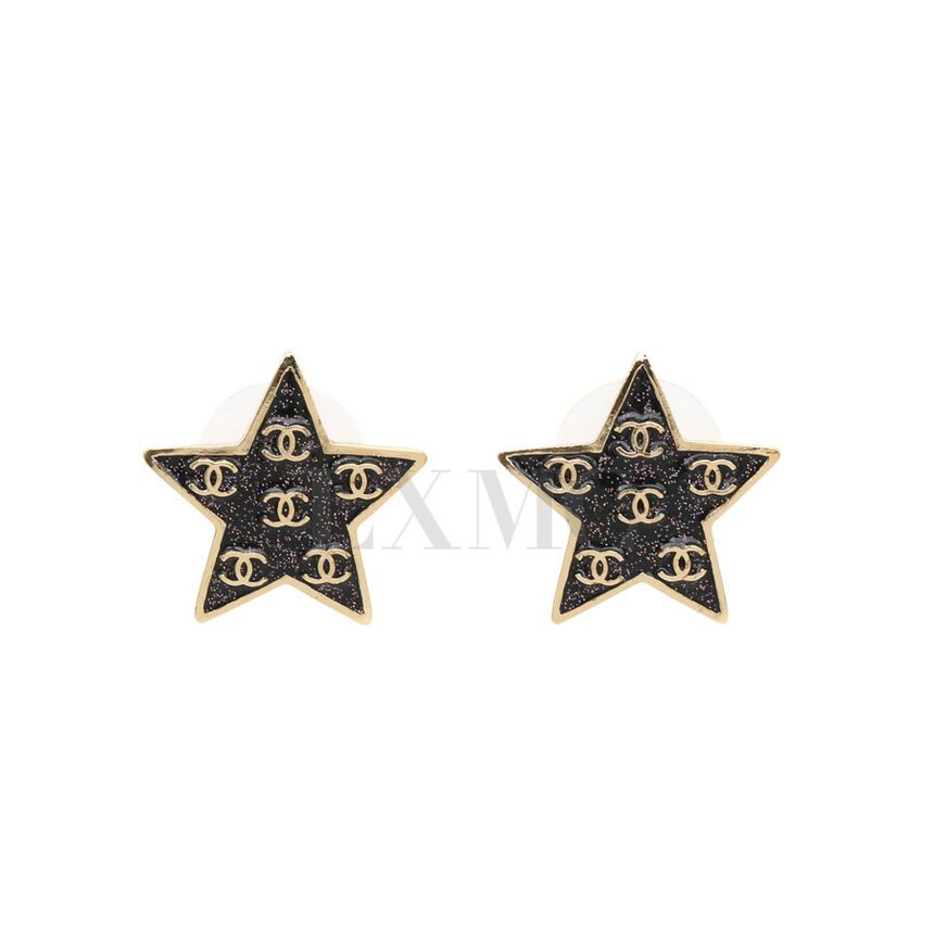 CHANEL CC Logo Star Stud Earrings Comet ABC698 118772817