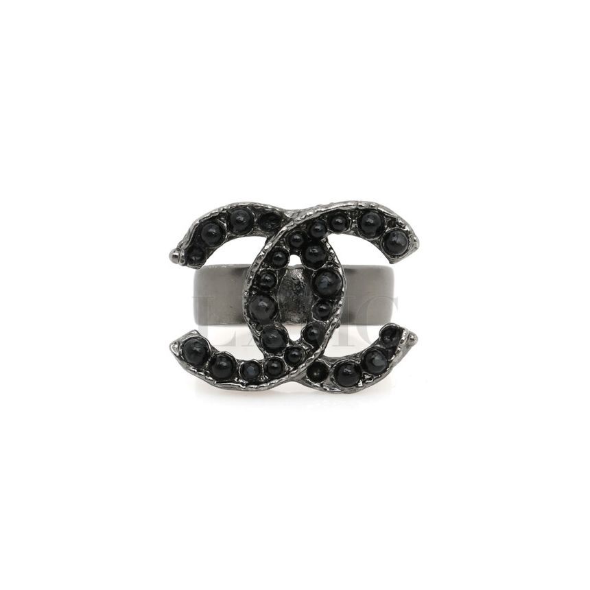 CHANEL Black CC Coco Mark Ring 2011 92869081