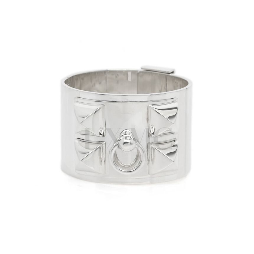 Hermes Medor Silver Bracelet Collier de Chien Large 111001802