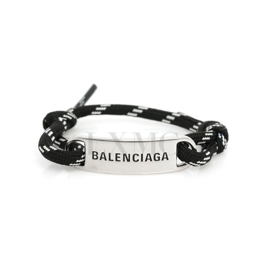 Balenciaga Logo Plate Bracelet Black 656418 101701541