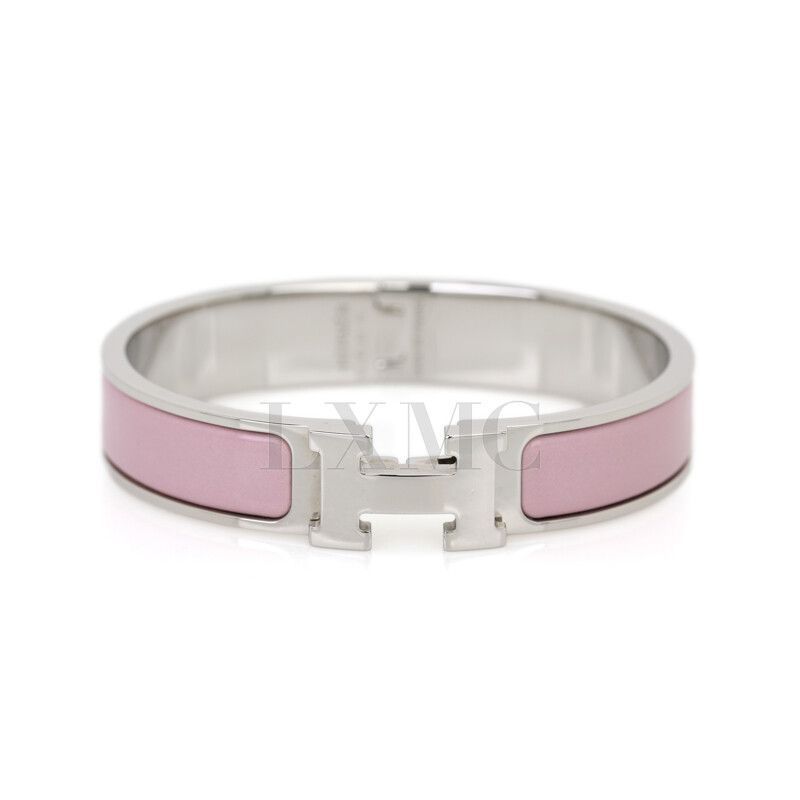 Hermes Click H Bracelet Bangle Pink Rose Powder 12345 59381248