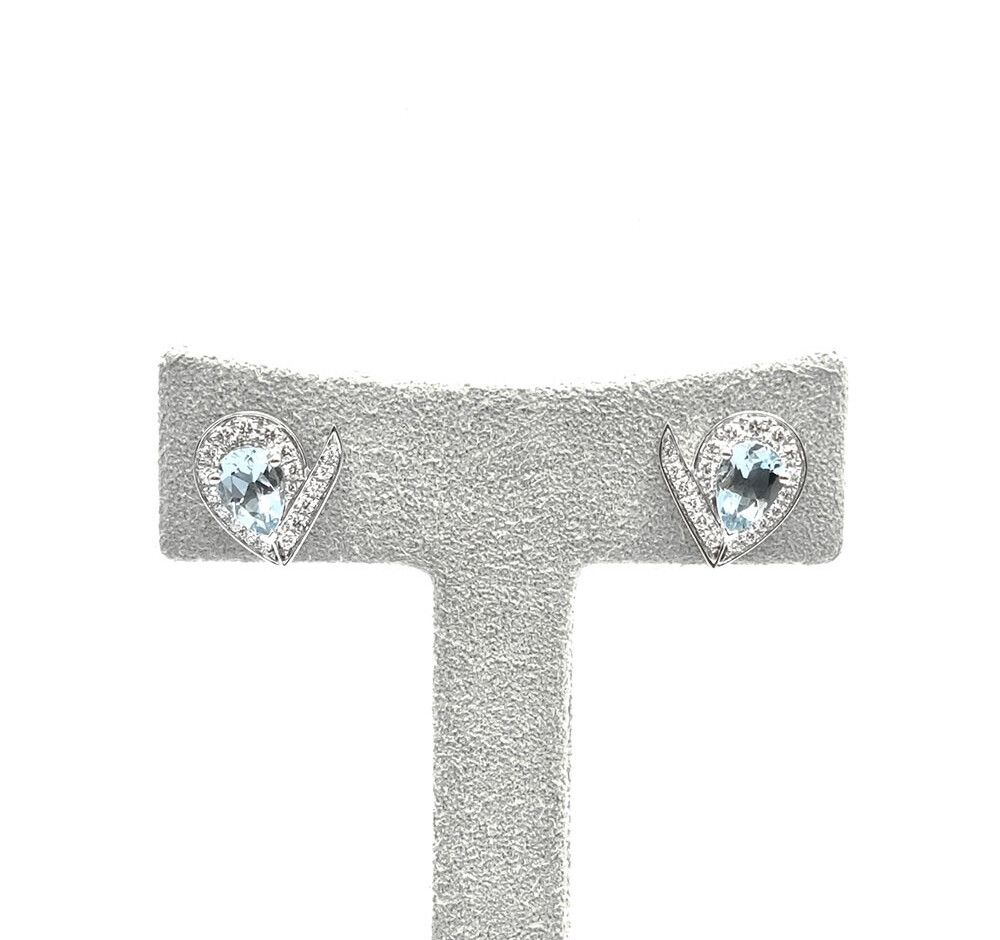 CHAUMET Diamond Aquamarine Earrings 7464638680 121614340