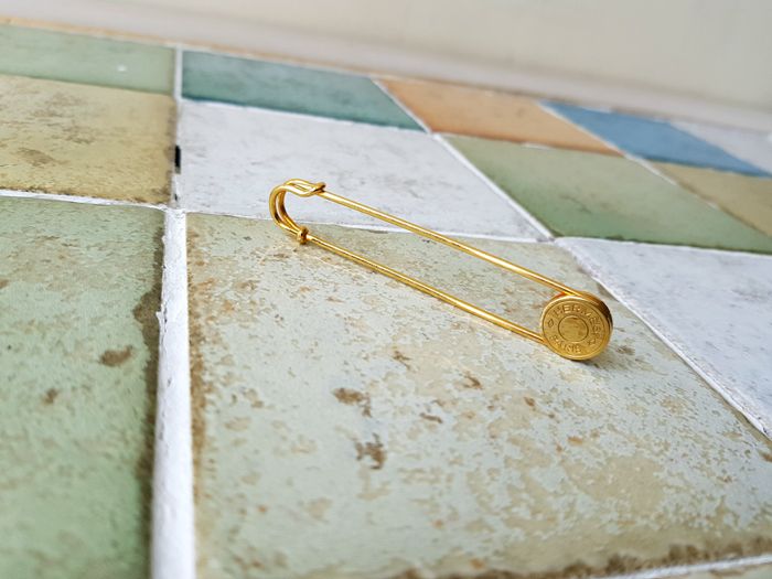 Hermes Gold-Plated Clothing Pin Brooch 124330487