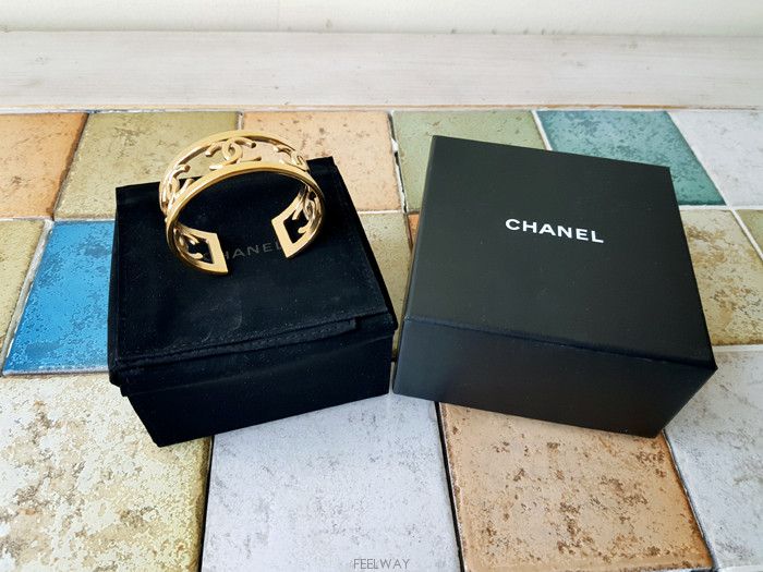 CHANEL Coco Goldtone Bangle Bracelet 124242146