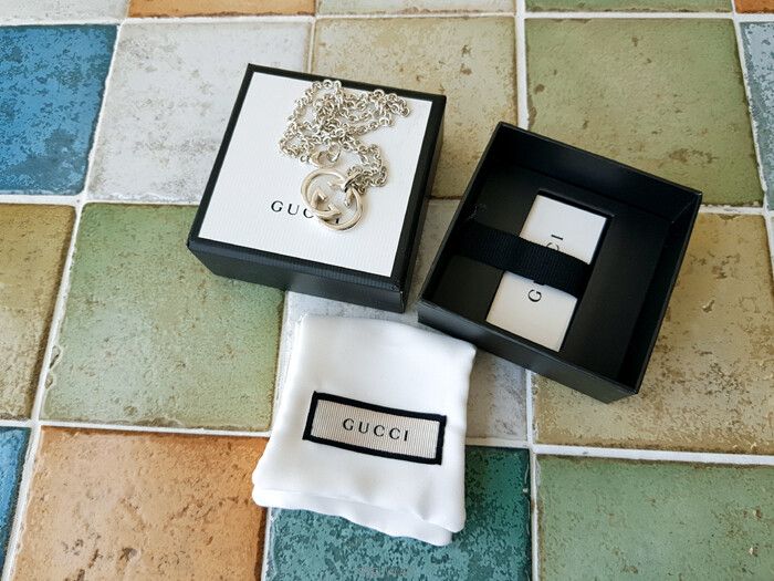 Gucci Interlocking GG 925 Silver Unisex Necklace 47 cm 124242848