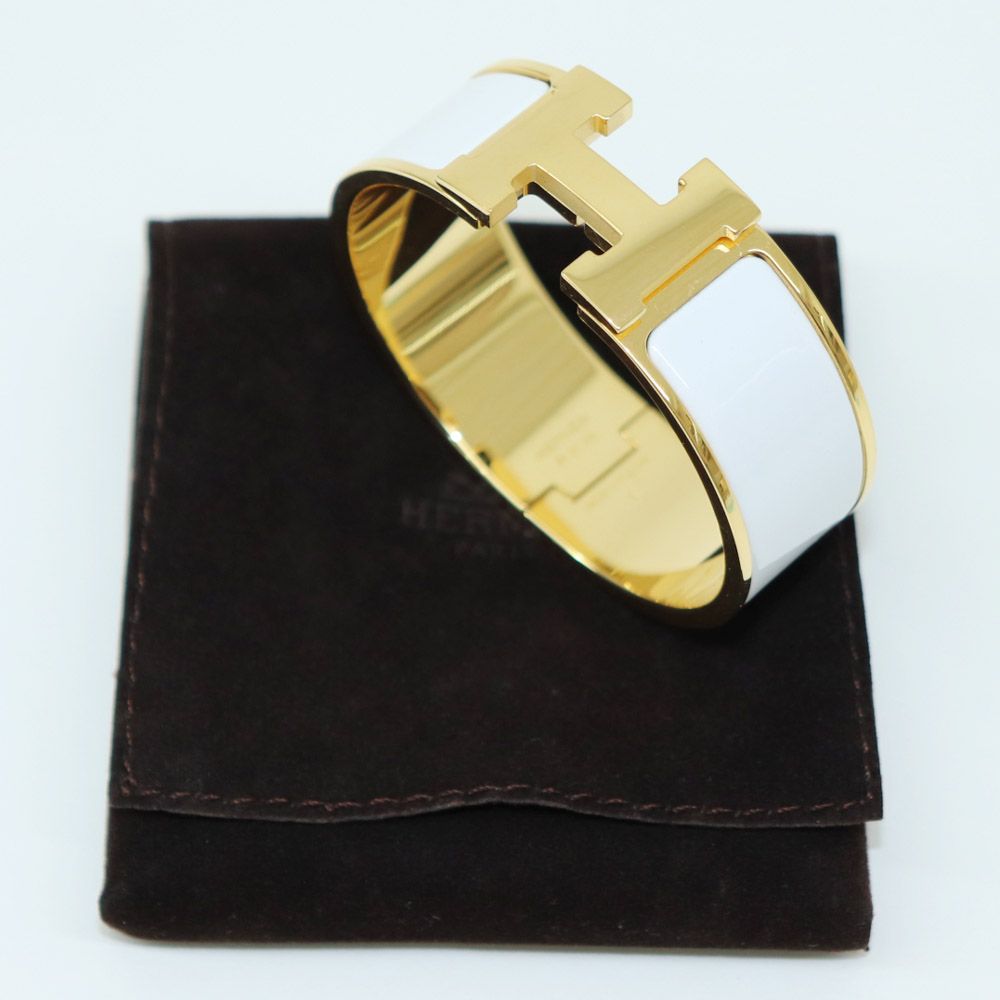 Hermes Hermes Click Clac Bracelet Yellow Gold White 97 Points 12345 68274002