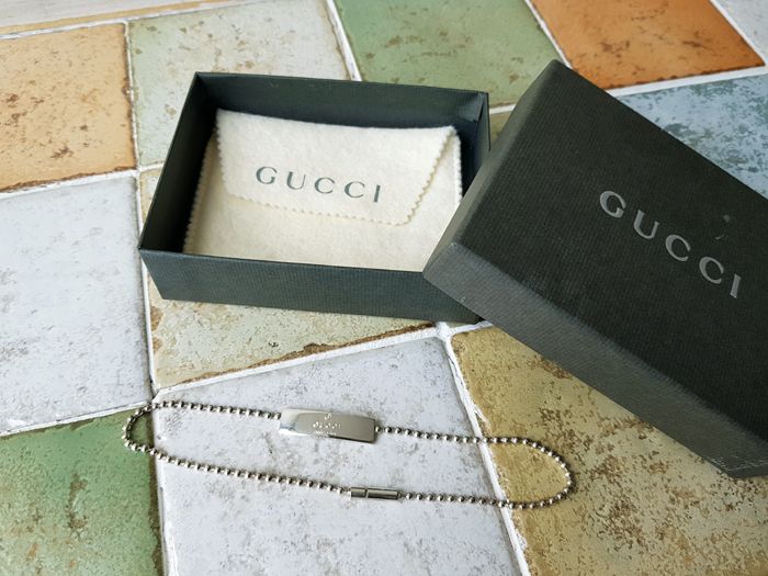 Gucci 925 Silver Plate Double Bracelet Strap Choker 124248629